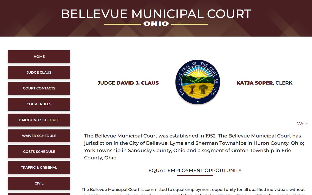 Bellevue court records at Bellevue Municipal Court in Sandusky County territory