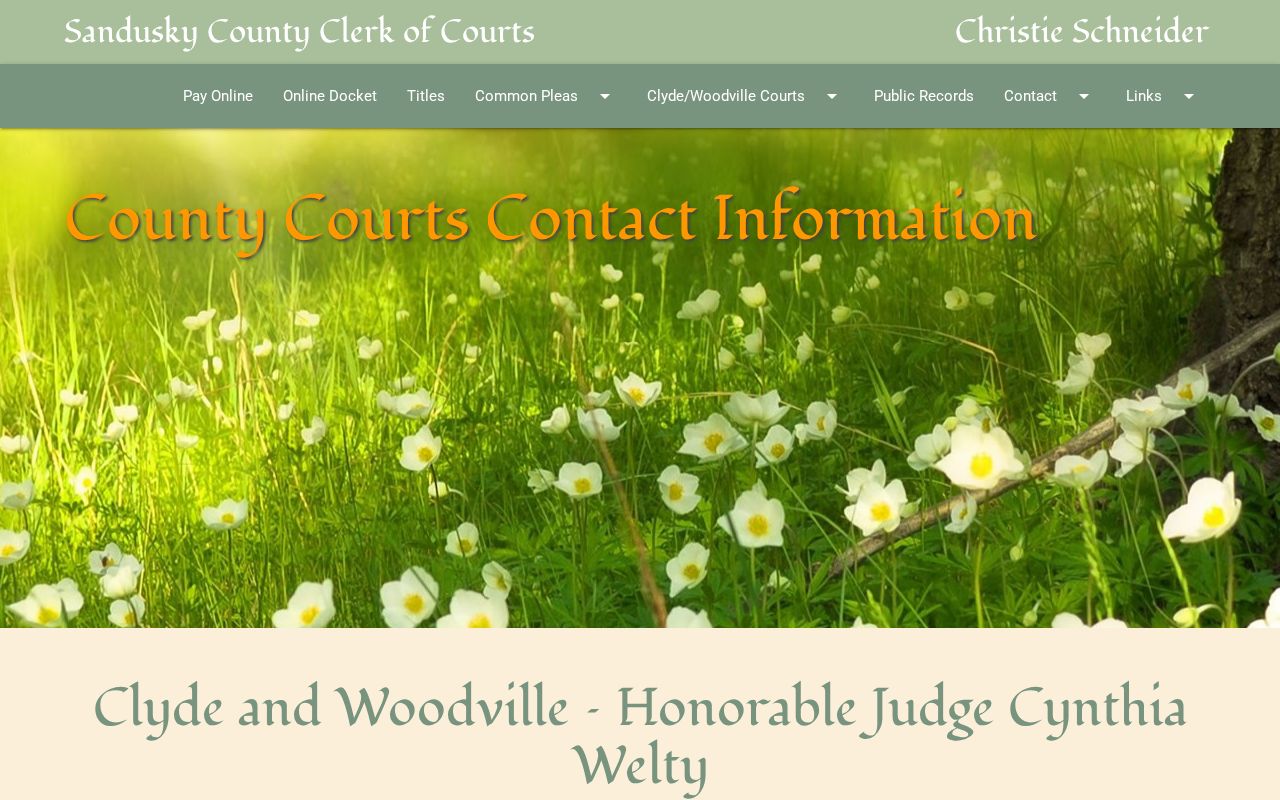 Sandusky County court calendar Clyde and Woodville court days source