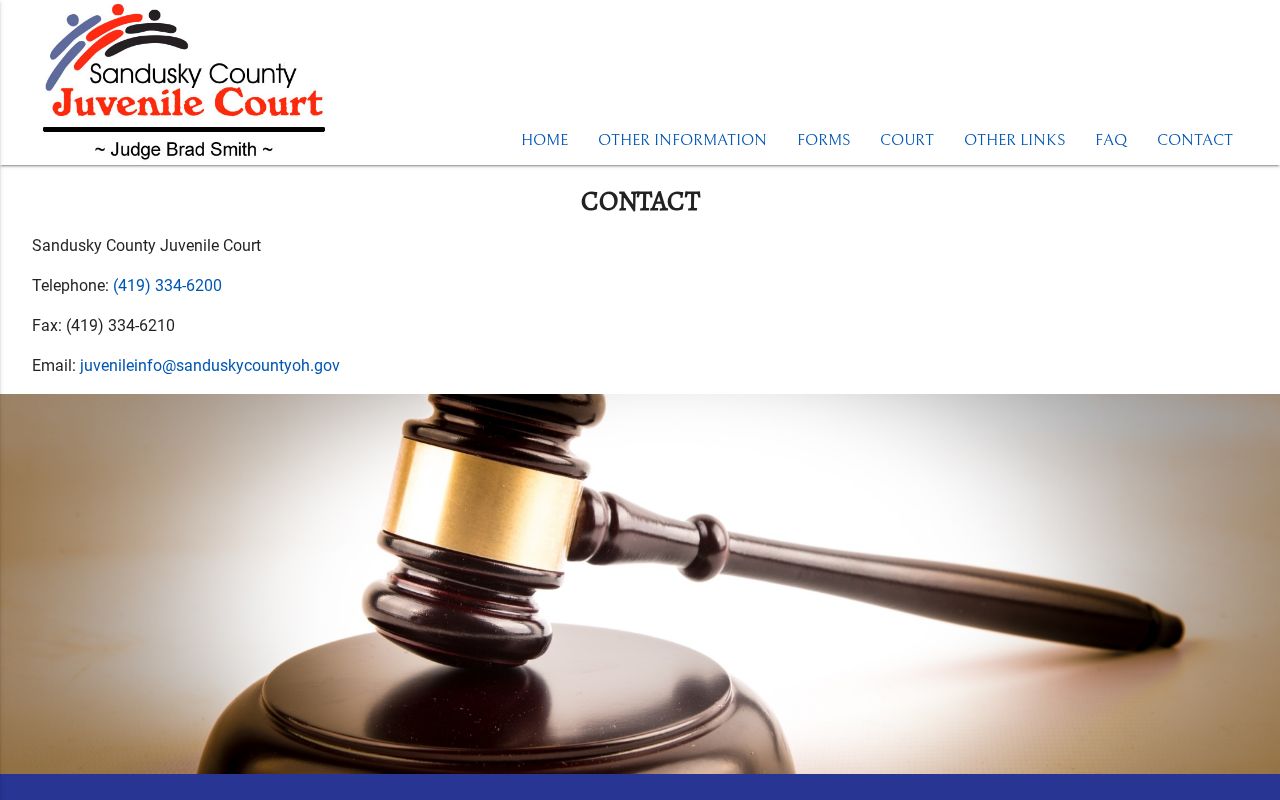 Sandusky County criminal court docket juvenile and probate court contact source