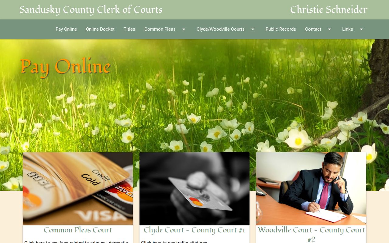 Sandusky County traffic court records and county payment routing cards